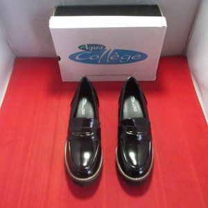 AQUA COLLEGE Daria Waterproof Penny Loafers $129 - US Size 8 1/2 - Black - #927